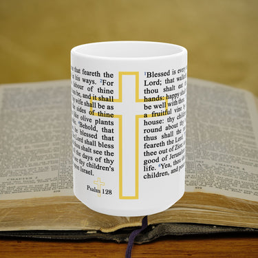 Psalm 128 Full Text - 15oz Coffee Mug